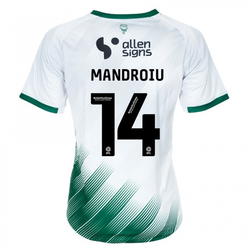 Niño Camiseta Daniel Mandroiu #14 Blanco 2ª Equipación 2023/24 La Camisa México
