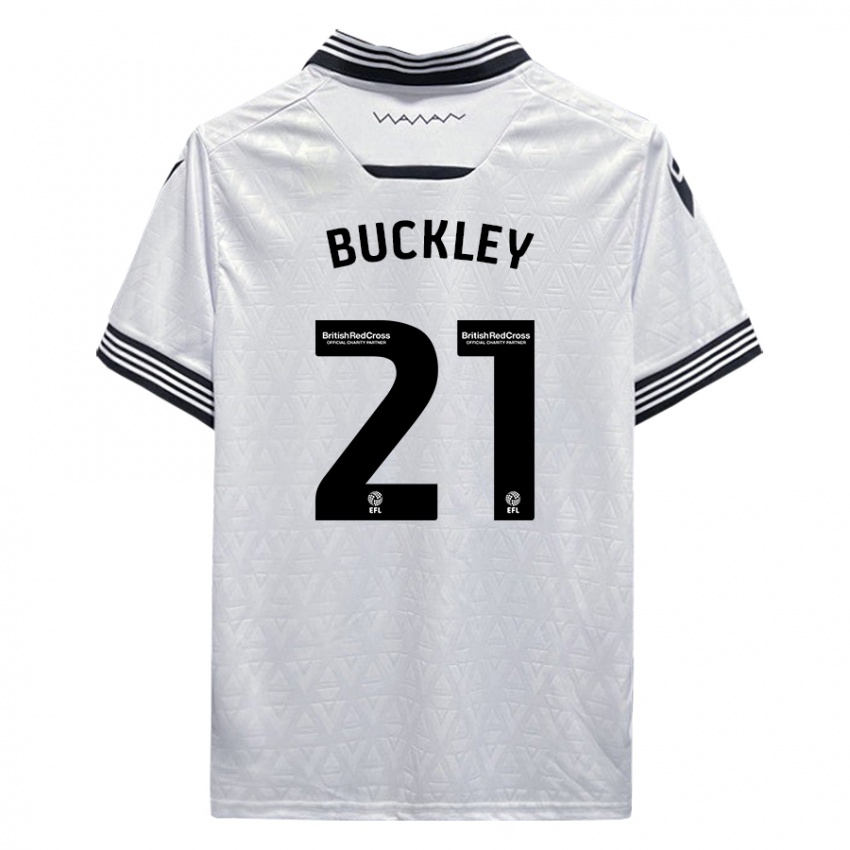 Niño Camiseta John Buckley #21 Blanco 2ª Equipación 2023/24 La Camisa México