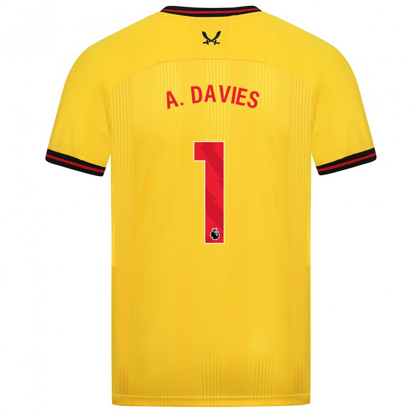 Niño Camiseta Adam Davies #1 Amarillo 2ª Equipación 2023/24 La Camisa México