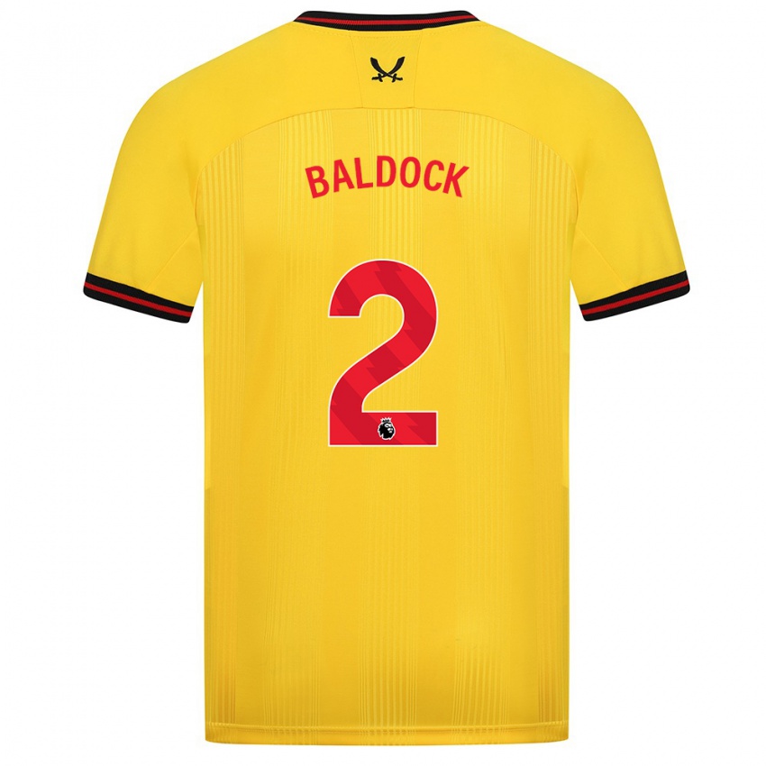 Niño Camiseta George Baldock #2 Amarillo 2ª Equipación 2023/24 La Camisa México