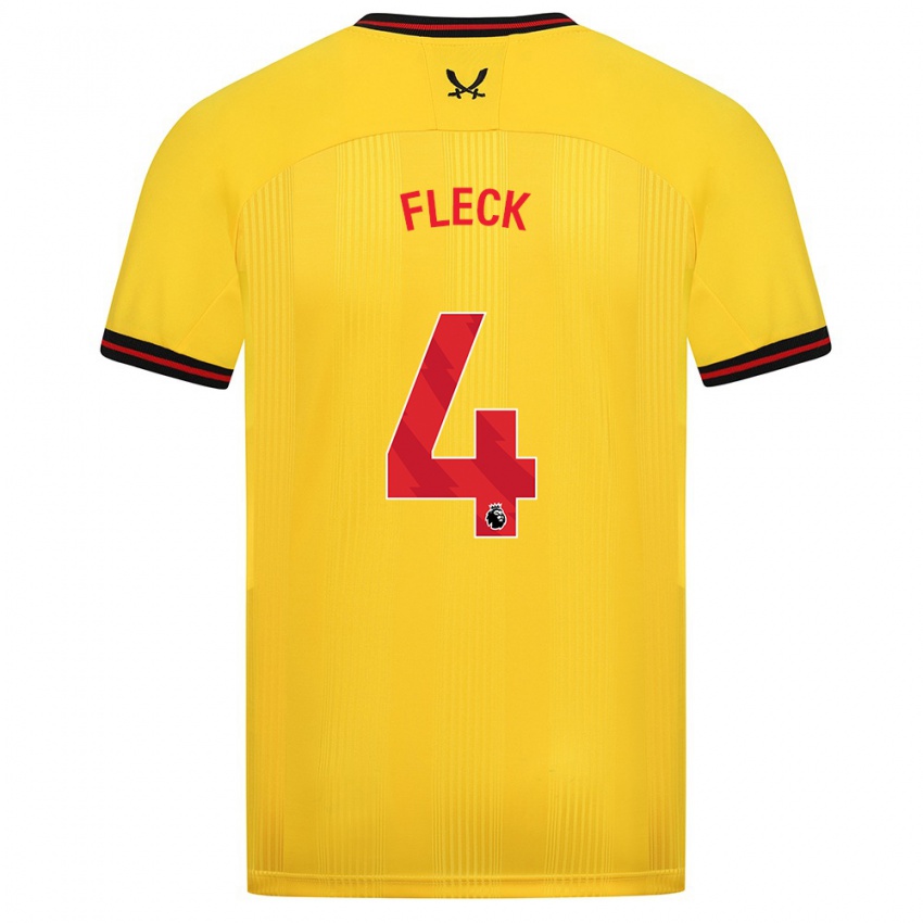 Niño Camiseta John Fleck #4 Amarillo 2ª Equipación 2023/24 La Camisa México