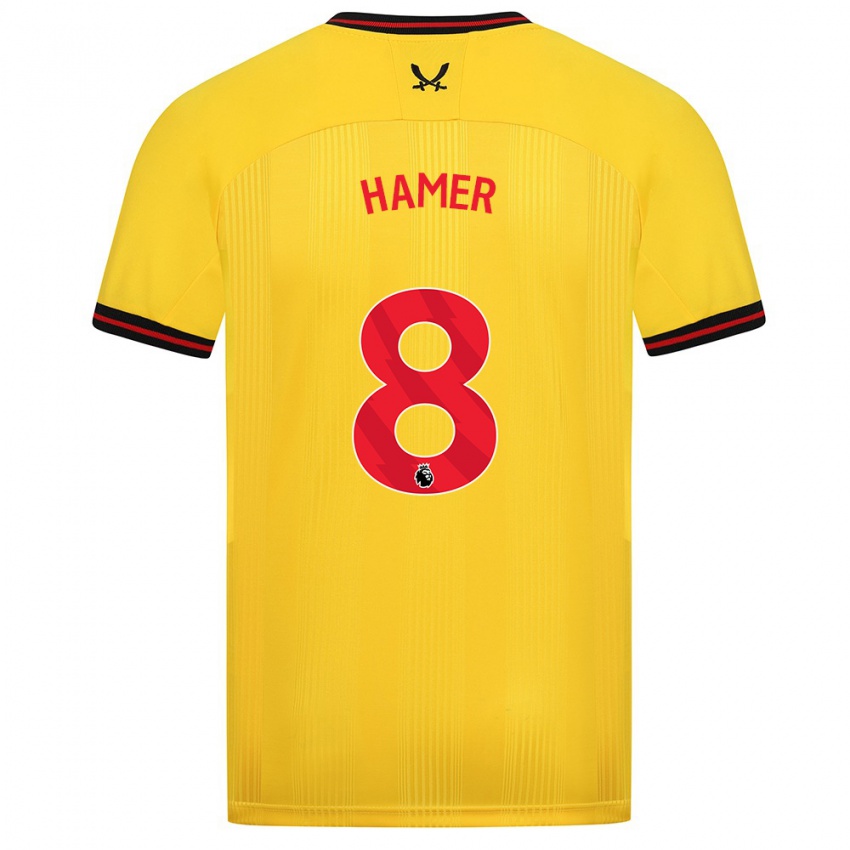 Niño Camiseta Gustavo Hamer #8 Amarillo 2ª Equipación 2023/24 La Camisa México