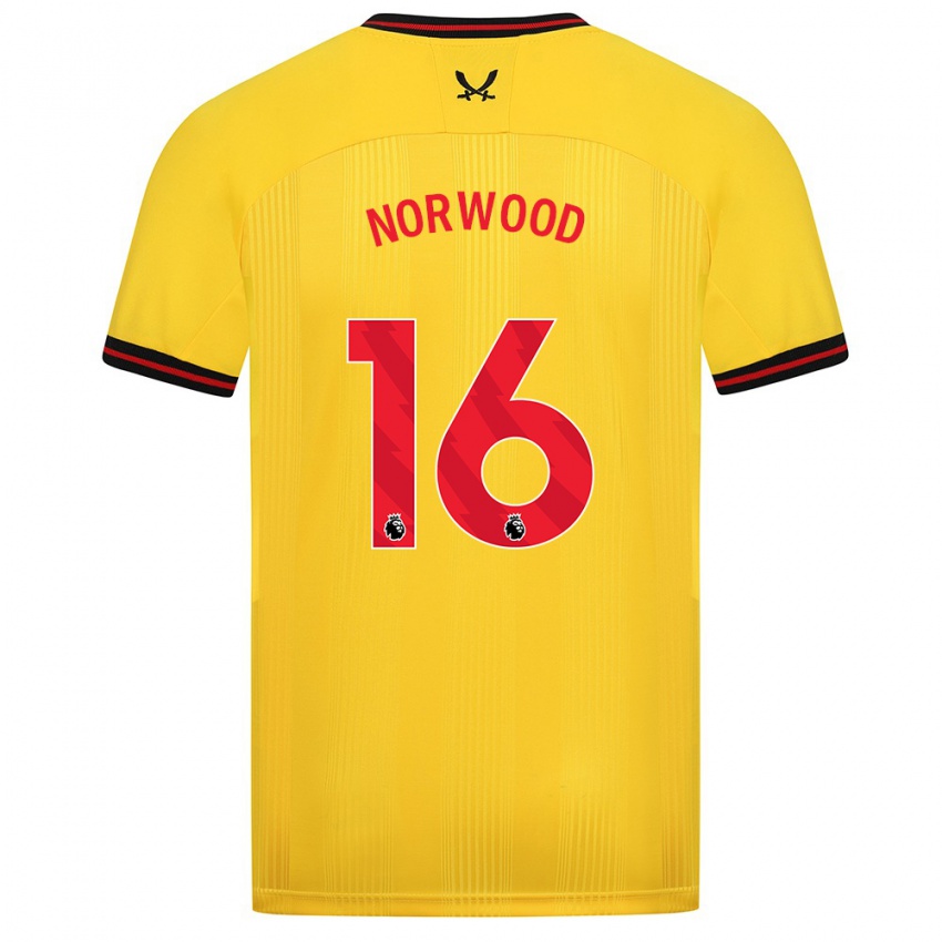 Niño Camiseta Oliver Norwood #16 Amarillo 2ª Equipación 2023/24 La Camisa México