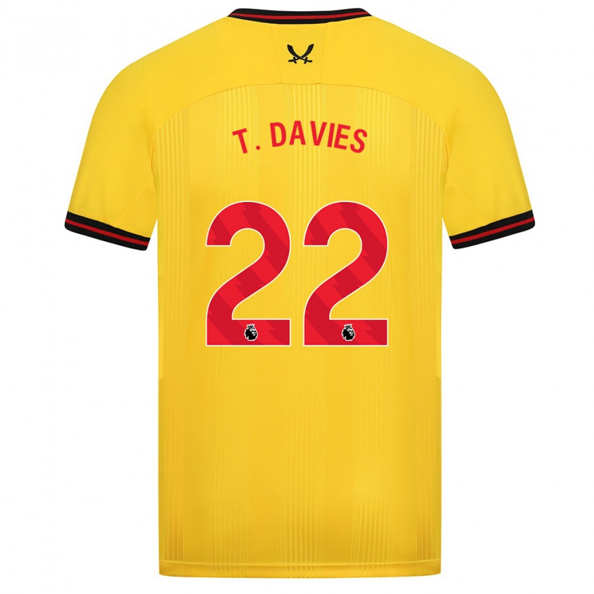 Niño Camiseta Tom Davies #22 Amarillo 2ª Equipación 2023/24 La Camisa México