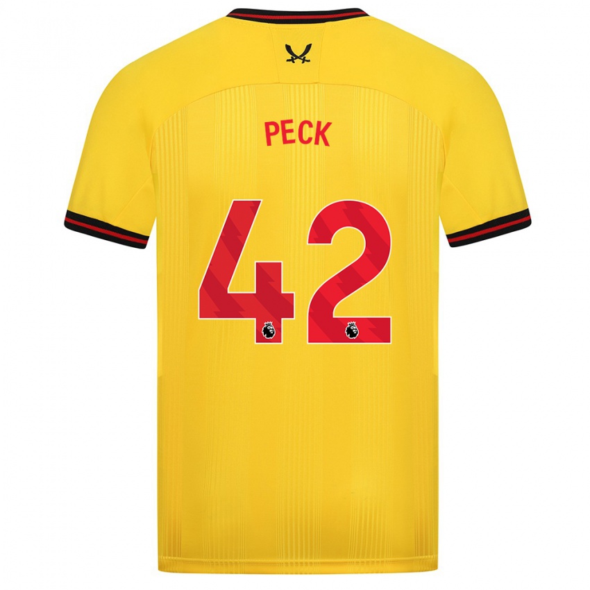Niño Camiseta Sydie Peck #42 Amarillo 2ª Equipación 2023/24 La Camisa México