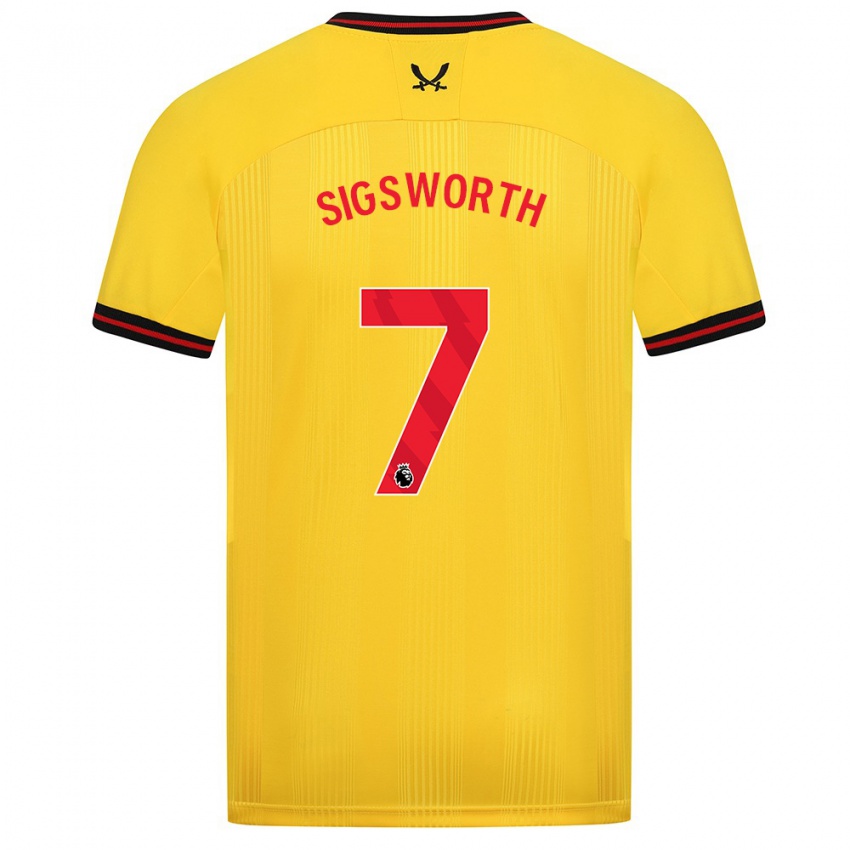 Niño Camiseta Jess Sigsworth #7 Amarillo 2ª Equipación 2023/24 La Camisa México