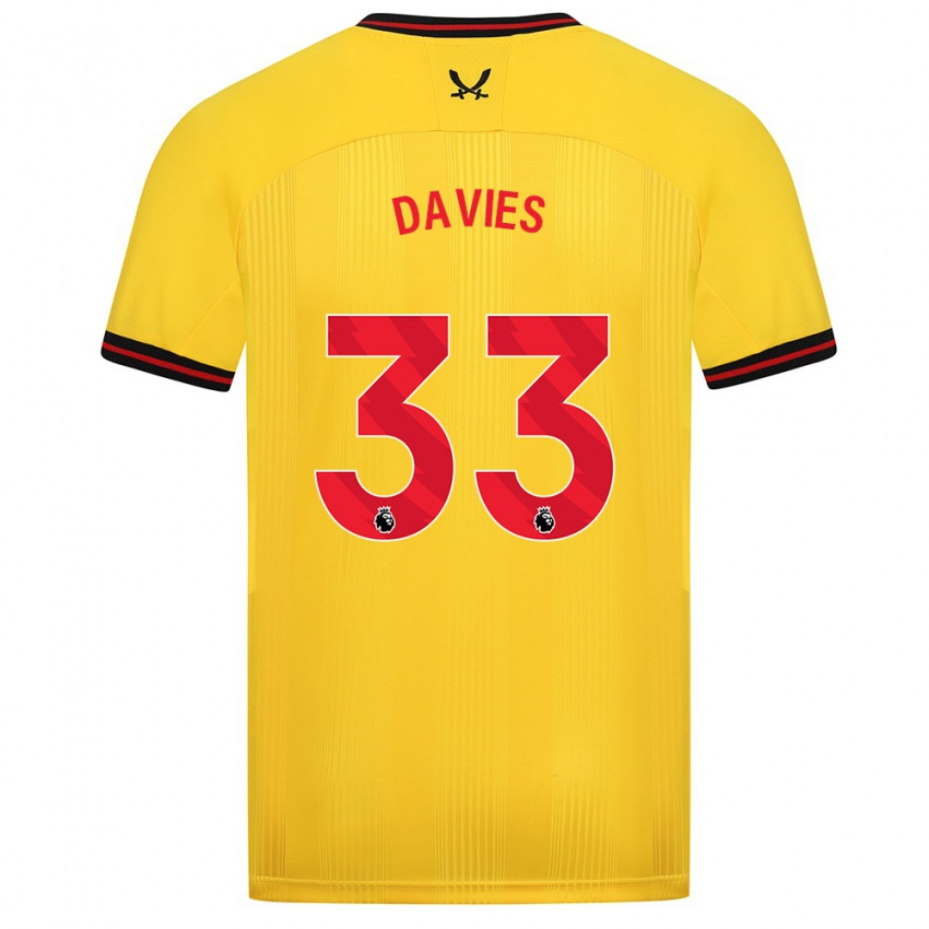 Niño Camiseta Bethan Davies #33 Amarillo 2ª Equipación 2023/24 La Camisa México