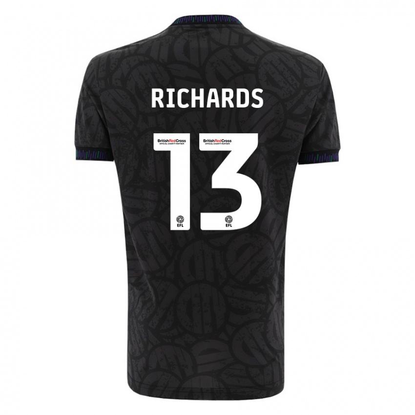 Niño Camiseta Harvey Wiles-Richards #13 Negro 2ª Equipación 2023/24 La Camisa México