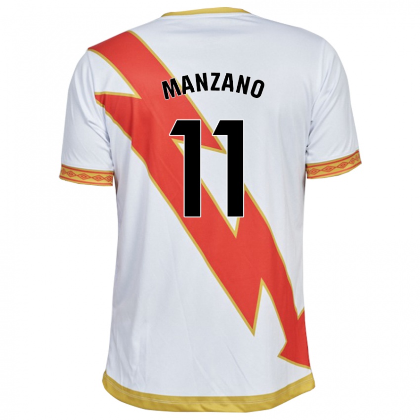 Hombre Camiseta Sergio Manzano #11 Blanco 1ª Equipación 2023/24 La Camisa México