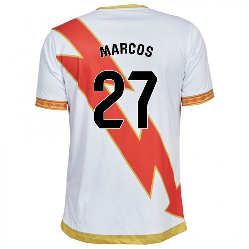 Hombre Camiseta Álvaro Marcos #27 Blanco 1ª Equipación 2023/24 La Camisa México