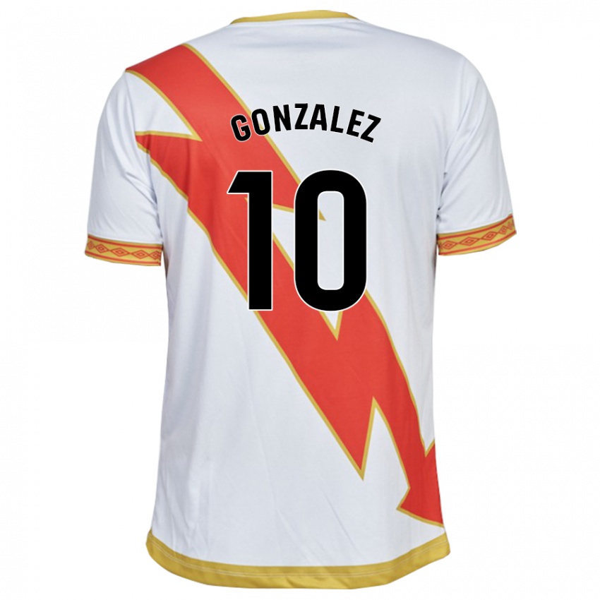 Hombre Camiseta Alba Gonzalez Perez #10 Blanco 1ª Equipación 2023/24 La Camisa México