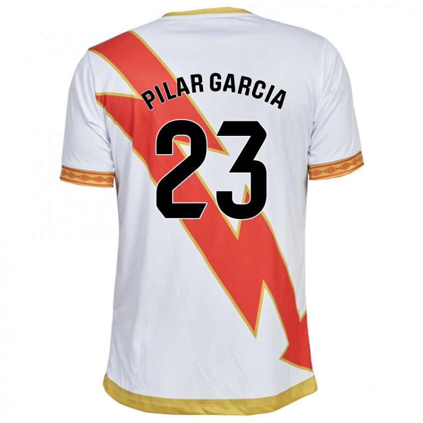 Hombre Camiseta María Pilar García Villalba #23 Blanco 1ª Equipación 2023/24 La Camisa México