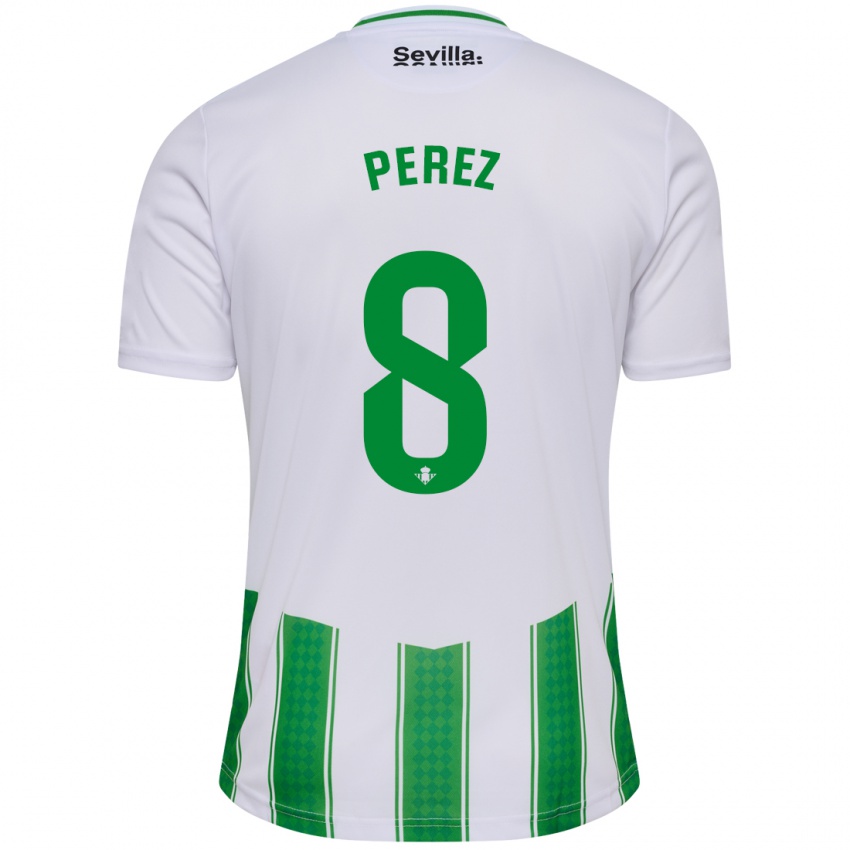 Hombre Camiseta Dani Pérez #8 Blanco 1ª Equipación 2023/24 La Camisa México