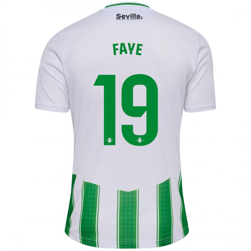 Hombre Camiseta Souleymane Faye #19 Blanco 1ª Equipación 2023/24 La Camisa México