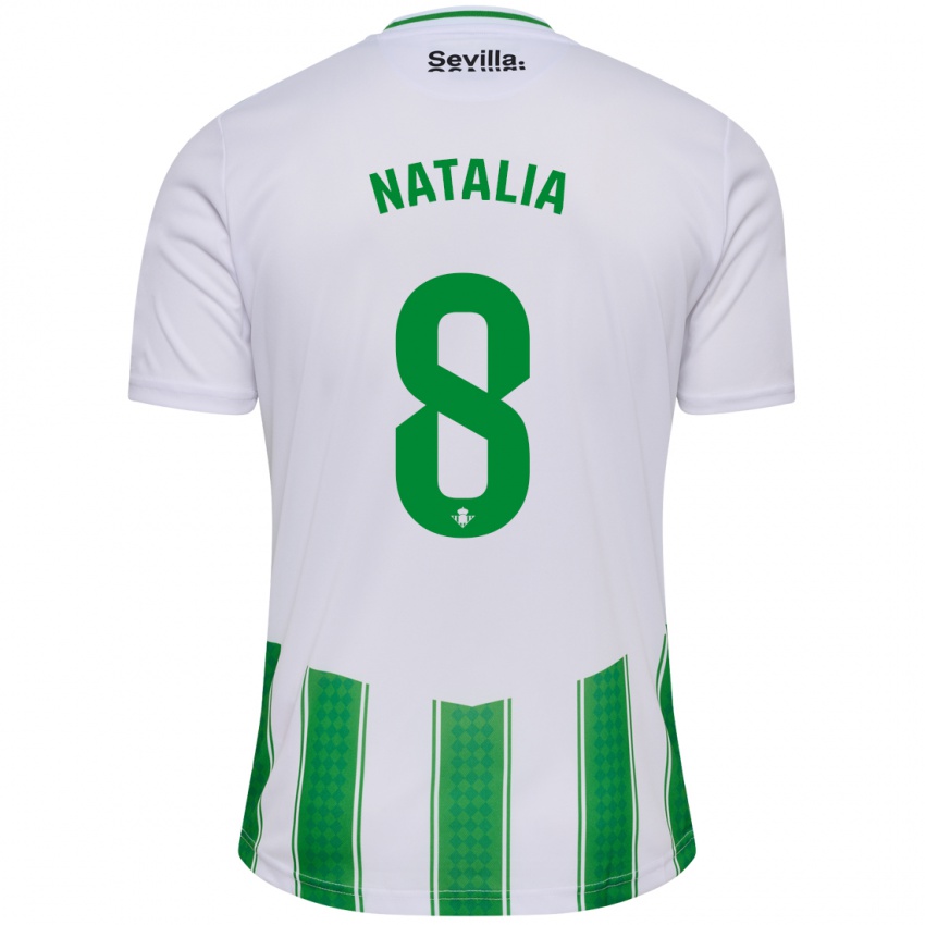 Hombre Camiseta Natalia Montilla Martinez #8 Blanco 1ª Equipación 2023/24 La Camisa México