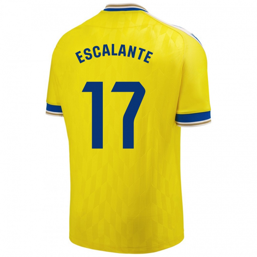 Hombre Camiseta Gonzalo Escalante #17 Amarillo 1ª Equipación 2023/24 La Camisa México