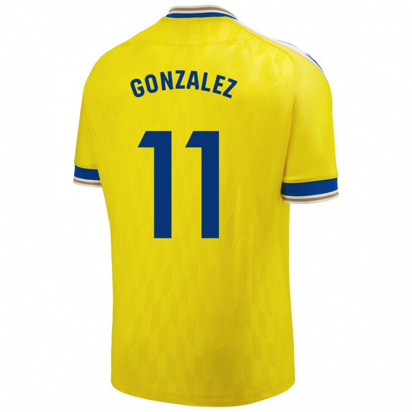 Hombre Camiseta Chus González #11 Amarillo 1ª Equipación 2023/24 La Camisa México