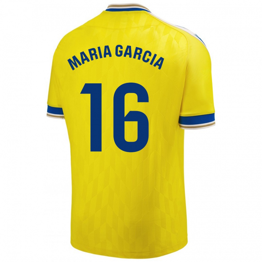 Hombre Camiseta Maria García Fernández #16 Amarillo 1ª Equipación 2023/24 La Camisa México