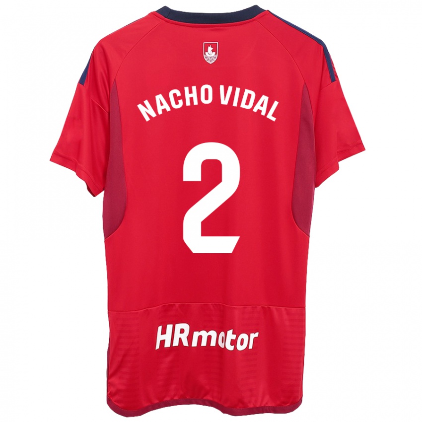 Hombre Camiseta Nacho Vidal #2 Rojo 1ª Equipación 2023/24 La Camisa México