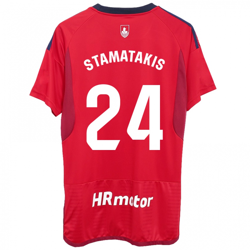 Hombre Camiseta Dimitrios Stamatakis #24 Rojo 1ª Equipación 2023/24 La Camisa México