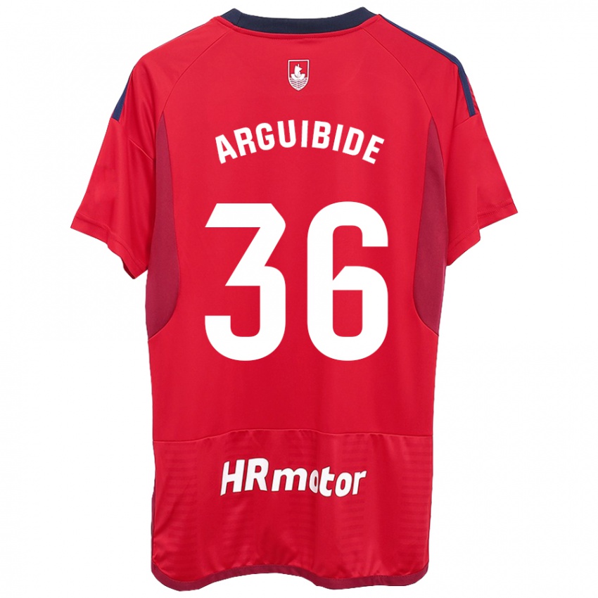 Hombre Camiseta Iñigo Arguibide #36 Rojo 1ª Equipación 2023/24 La Camisa México