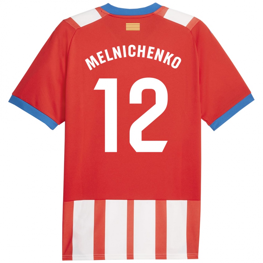 Hombre Camiseta Dmytro Melnichenko #12 Rojo Blanco 1ª Equipación 2023/24 La Camisa México