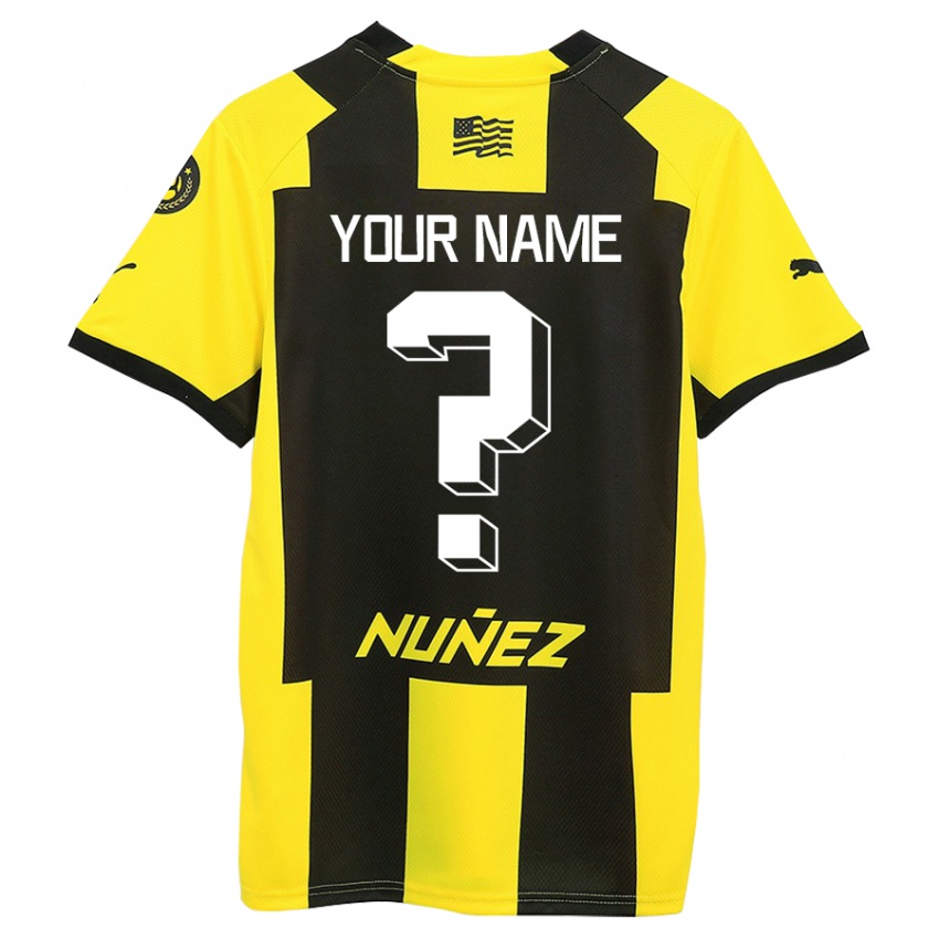 Hombre Camiseta Su Nombre #0 Amarillo Negro 1ª Equipación 2023/24 La Camisa México