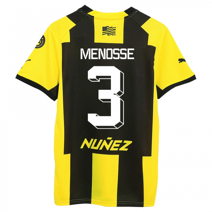 Hombre Camiseta Hernán Menosse #3 Amarillo Negro 1ª Equipación 2023/24 La Camisa México