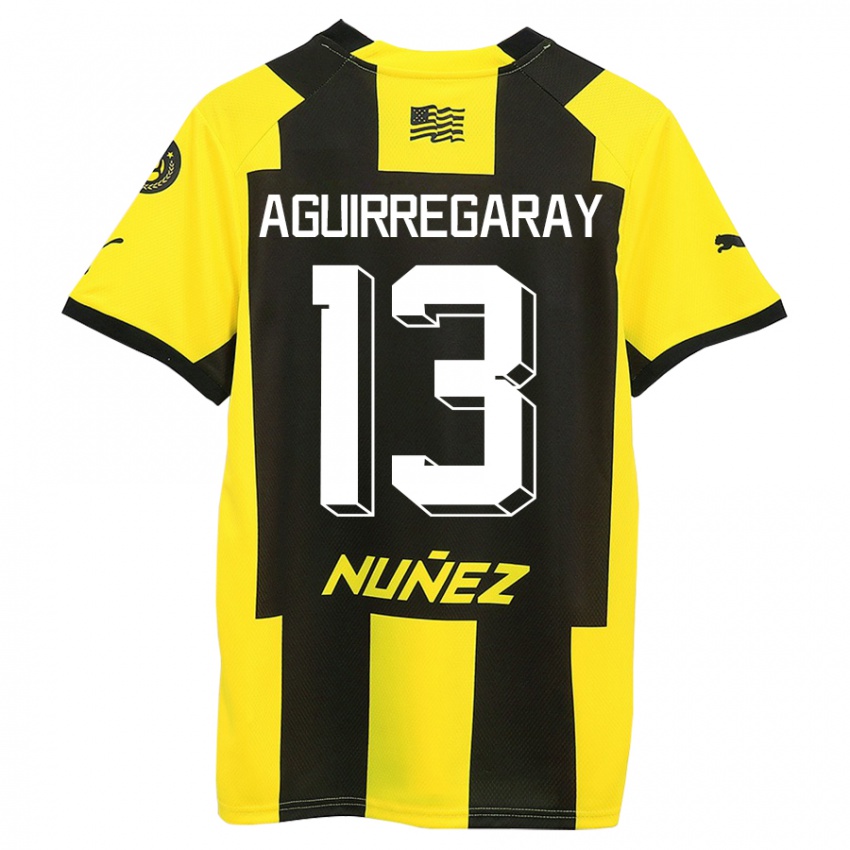 Hombre Camiseta Matías Aguirregaray #13 Amarillo Negro 1ª Equipación 2023/24 La Camisa México