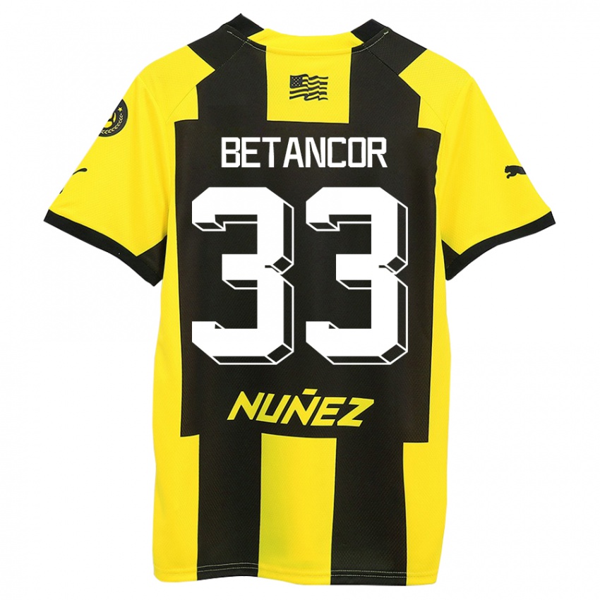Hombre Camiseta Bruno Betancor #33 Amarillo Negro 1ª Equipación 2023/24 La Camisa México