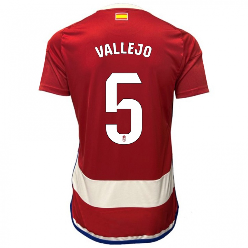 Hombre Camiseta Jesus Vallejo #5 Rojo 1ª Equipación 2023/24 La Camisa México
