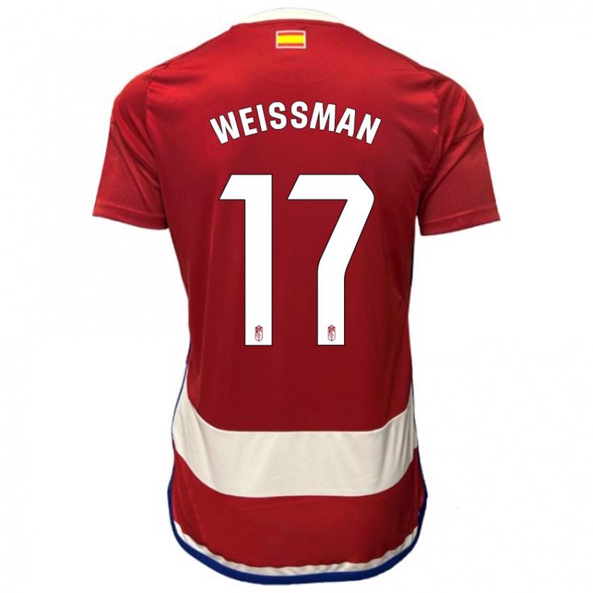 Hombre Camiseta Shon Weissman #17 Rojo 1ª Equipación 2023/24 La Camisa México