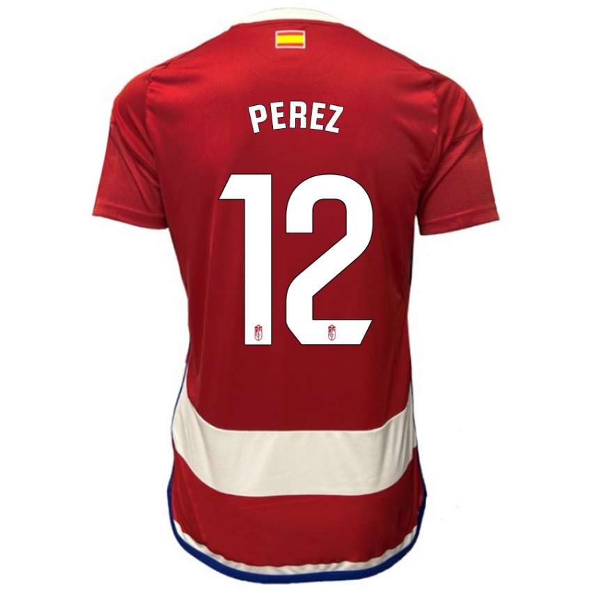 Hombre Camiseta Alba Pérez #12 Rojo 1ª Equipación 2023/24 La Camisa México