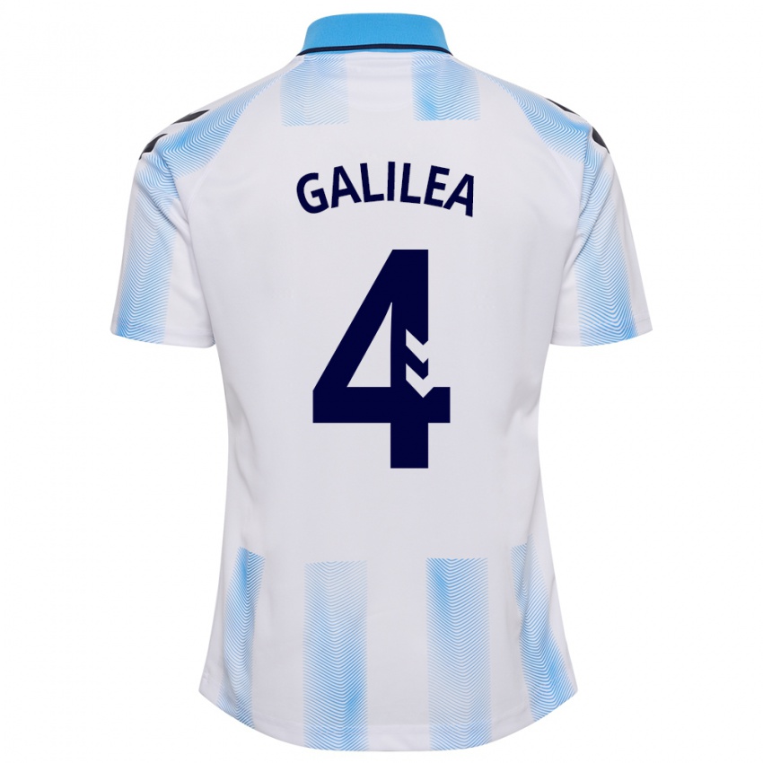 Hombre Camiseta Einar Galilea #4 Blanco Azul 1ª Equipación 2023/24 La Camisa México