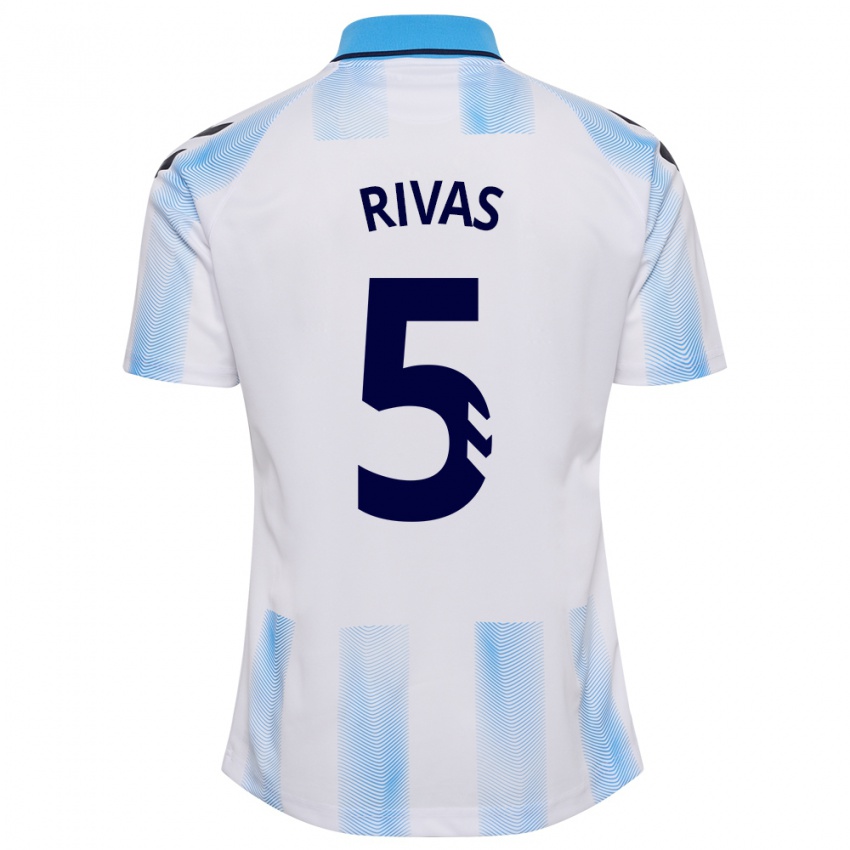 Hombre Camiseta Juande Rivas #5 Blanco Azul 1ª Equipación 2023/24 La Camisa México