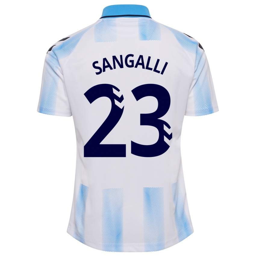 Hombre Camiseta Luca Sangalli #23 Blanco Azul 1ª Equipación 2023/24 La Camisa México