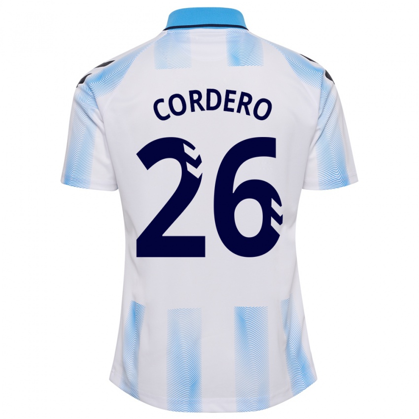 Hombre Camiseta Antonio Cordero #26 Blanco Azul 1ª Equipación 2023/24 La Camisa México