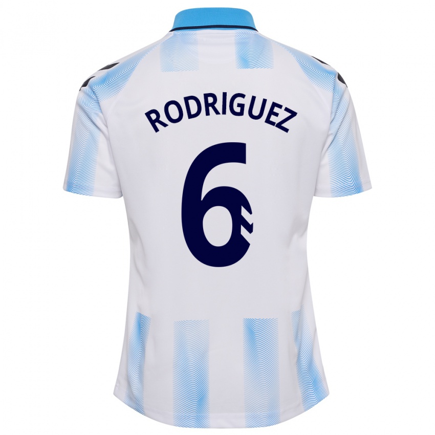 Hombre Camiseta Rafa Rodríguez #6 Blanco Azul 1ª Equipación 2023/24 La Camisa México