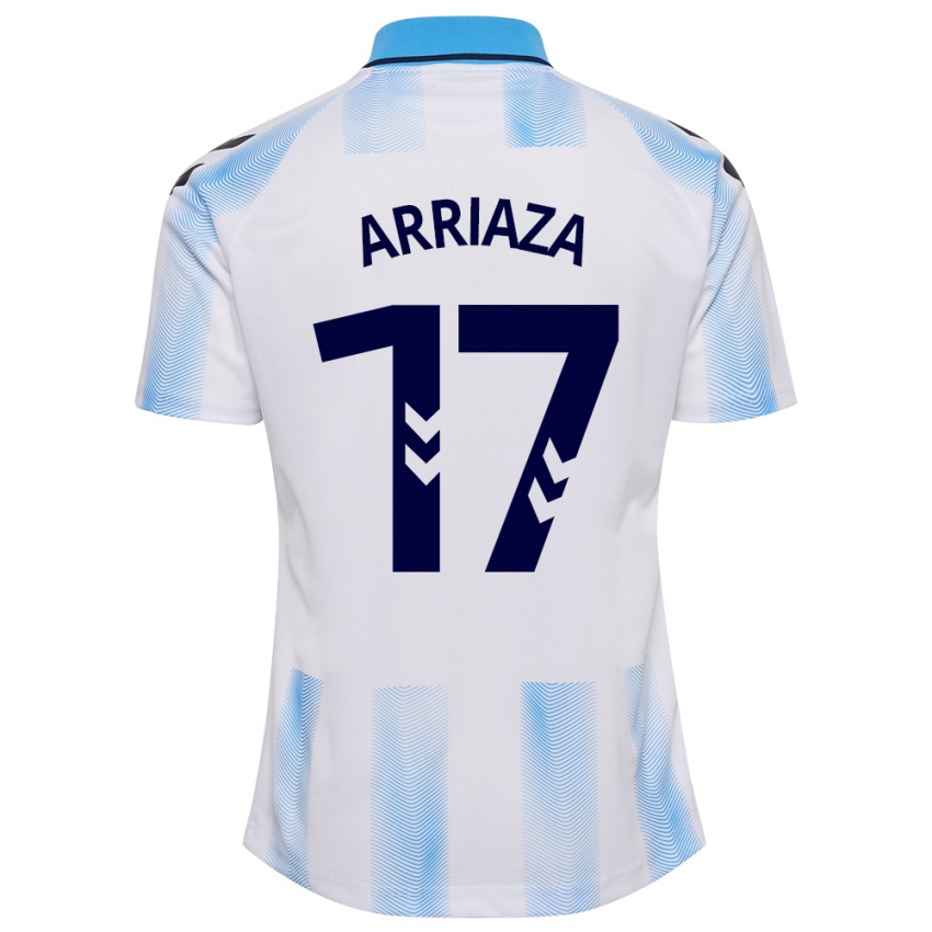 Hombre Camiseta Pablo Arriaza #17 Blanco Azul 1ª Equipación 2023/24 La Camisa México