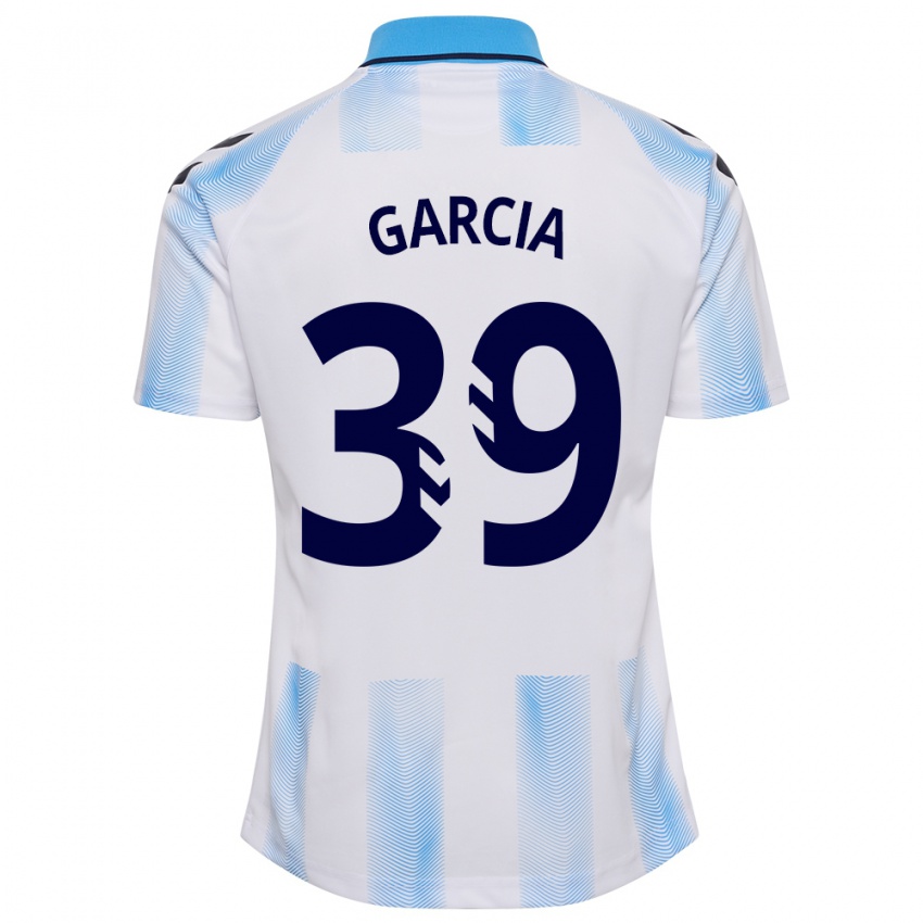 Hombre Camiseta Claudia García #39 Blanco Azul 1ª Equipación 2023/24 La Camisa México