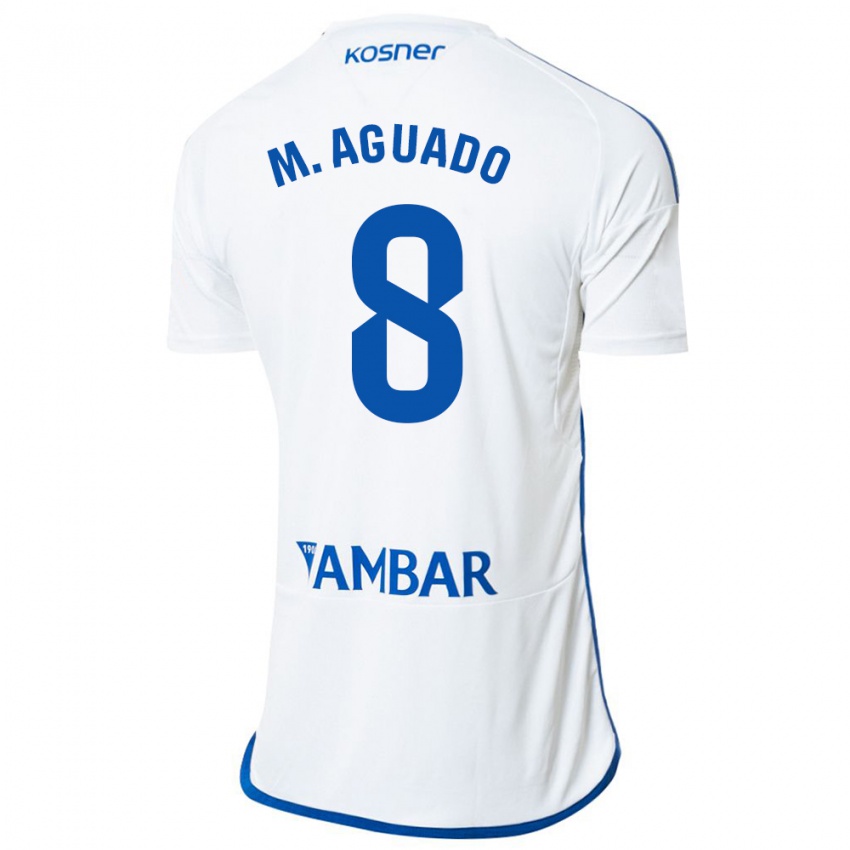 Hombre Camiseta Marc Aguado #8 Blanco 1ª Equipación 2023/24 La Camisa México