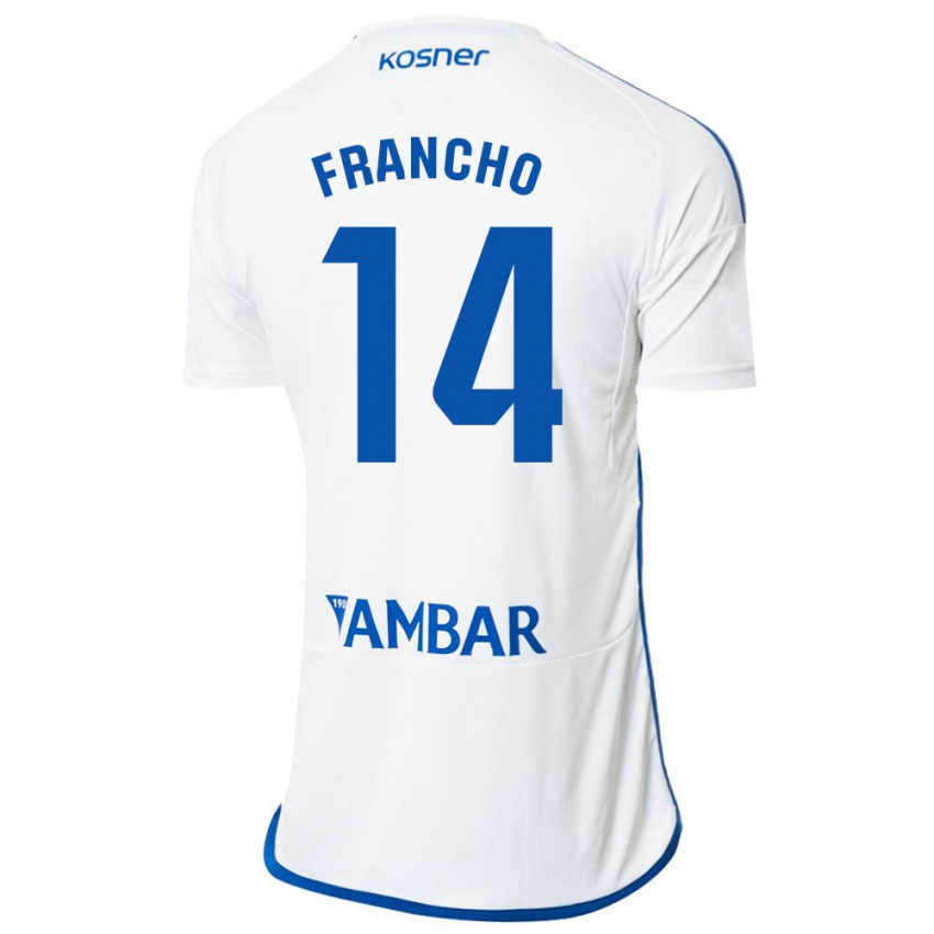 Hombre Camiseta Francho Serrano #14 Blanco 1ª Equipación 2023/24 La Camisa México