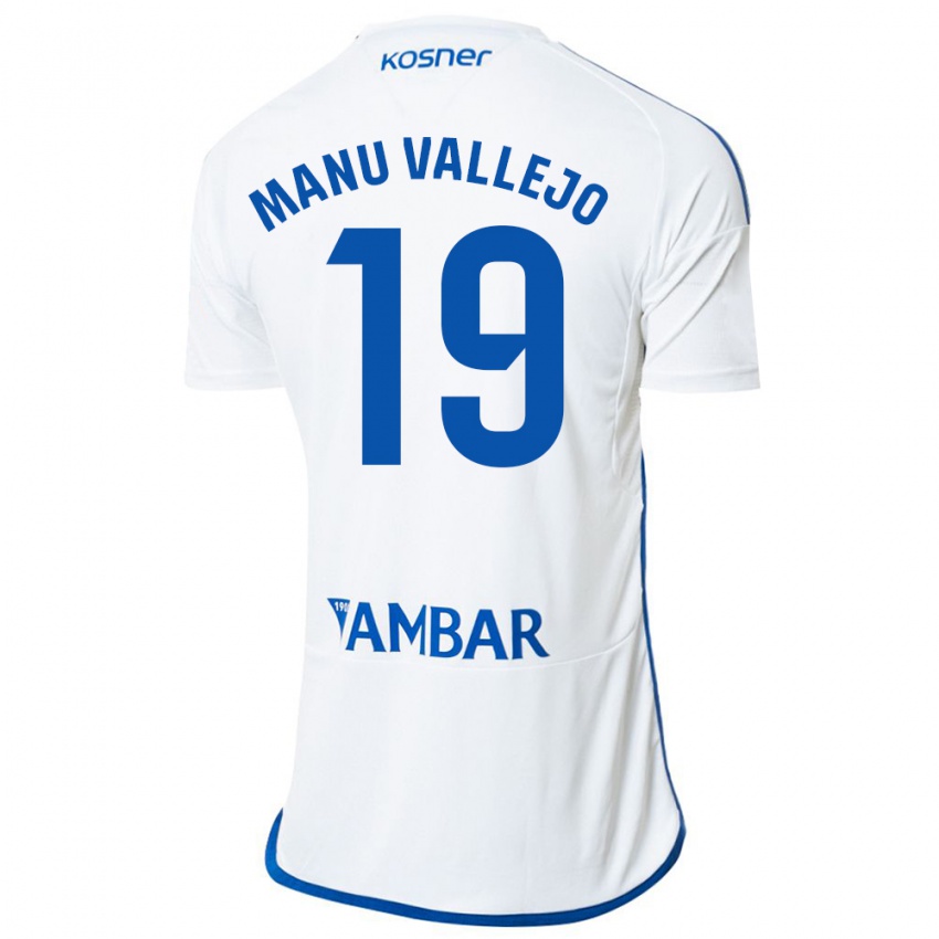 Hombre Camiseta Manu Vallejo #19 Blanco 1ª Equipación 2023/24 La Camisa México