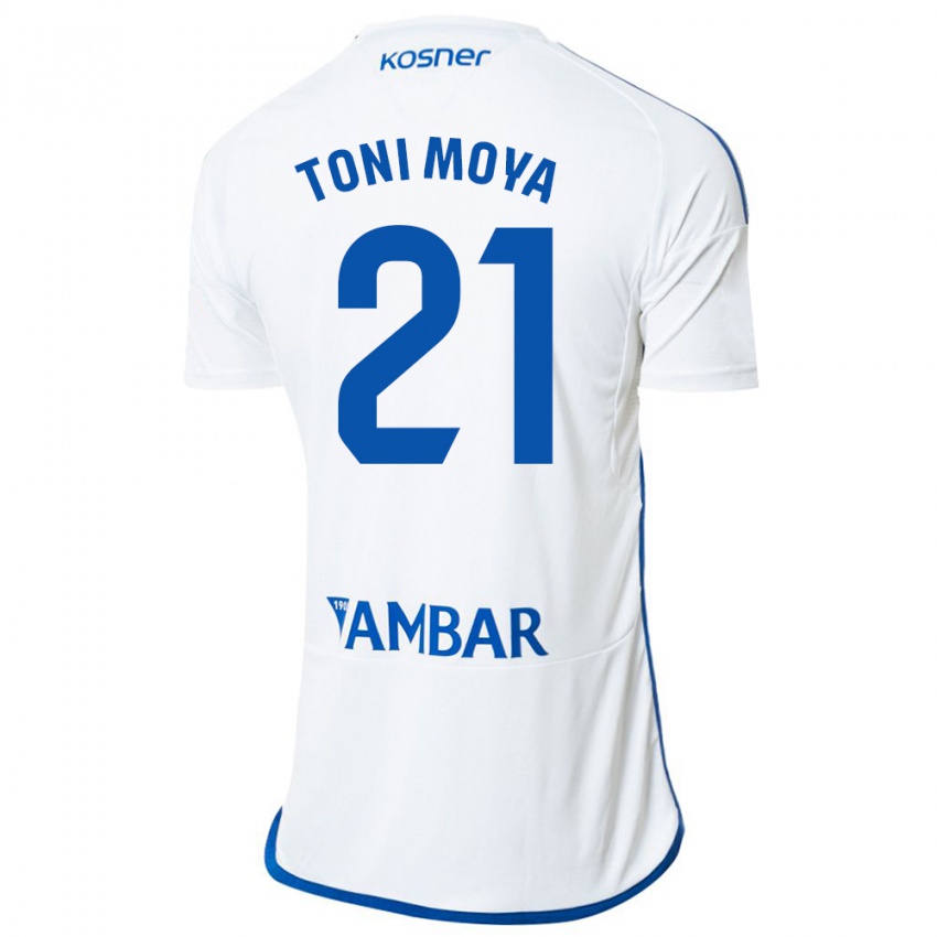 Hombre Camiseta Toni Moya #21 Blanco 1ª Equipación 2023/24 La Camisa México