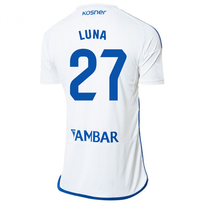 Hombre Camiseta Marcos Luna #27 Blanco 1ª Equipación 2023/24 La Camisa México