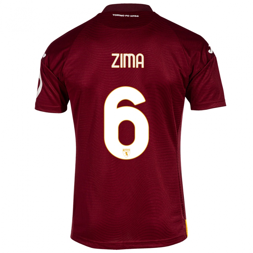 Hombre Camiseta David Zima #6 Rojo Oscuro 1ª Equipación 2023/24 La Camisa México