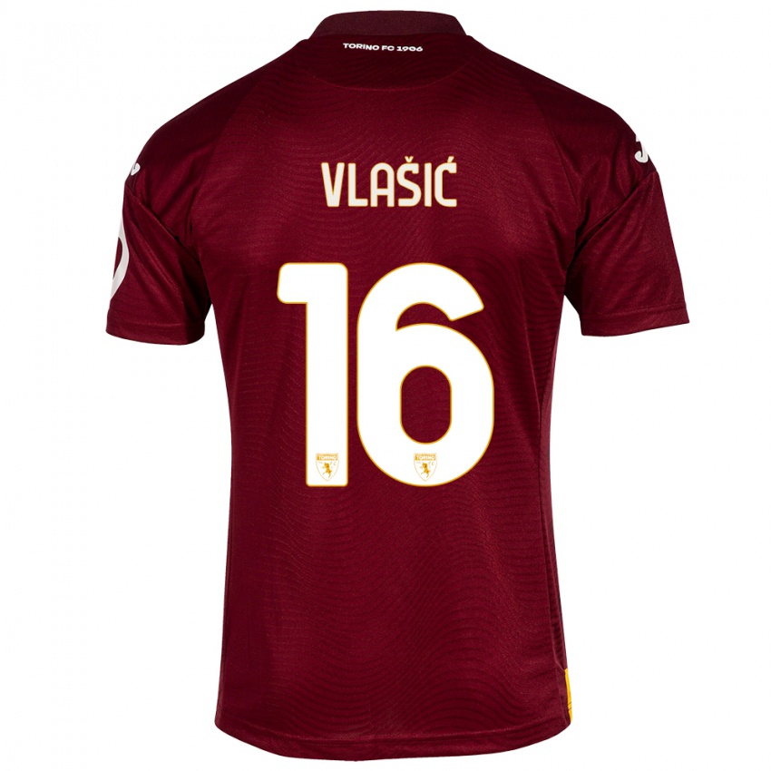 Hombre Camiseta Nikola Vlasic #16 Rojo Oscuro 1ª Equipación 2023/24 La Camisa México