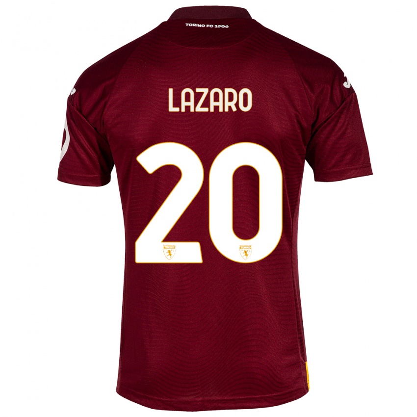 Hombre Camiseta Valentino Lazaro #20 Rojo Oscuro 1ª Equipación 2023/24 La Camisa México