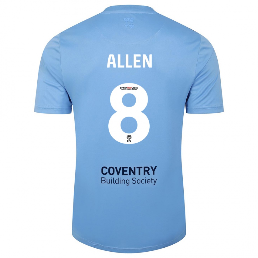 Hombre Camiseta Jamie Allen #8 Cielo Azul 1ª Equipación 2023/24 La Camisa México