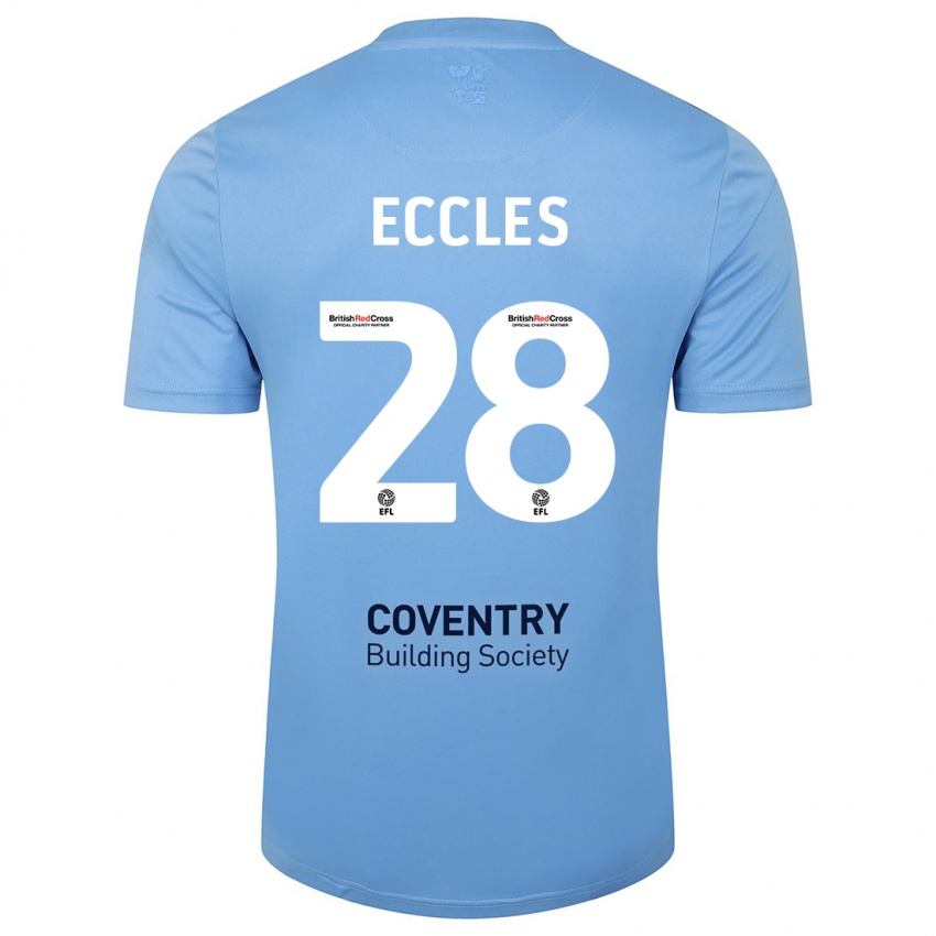 Hombre Camiseta Josh Eccles #28 Cielo Azul 1ª Equipación 2023/24 La Camisa México